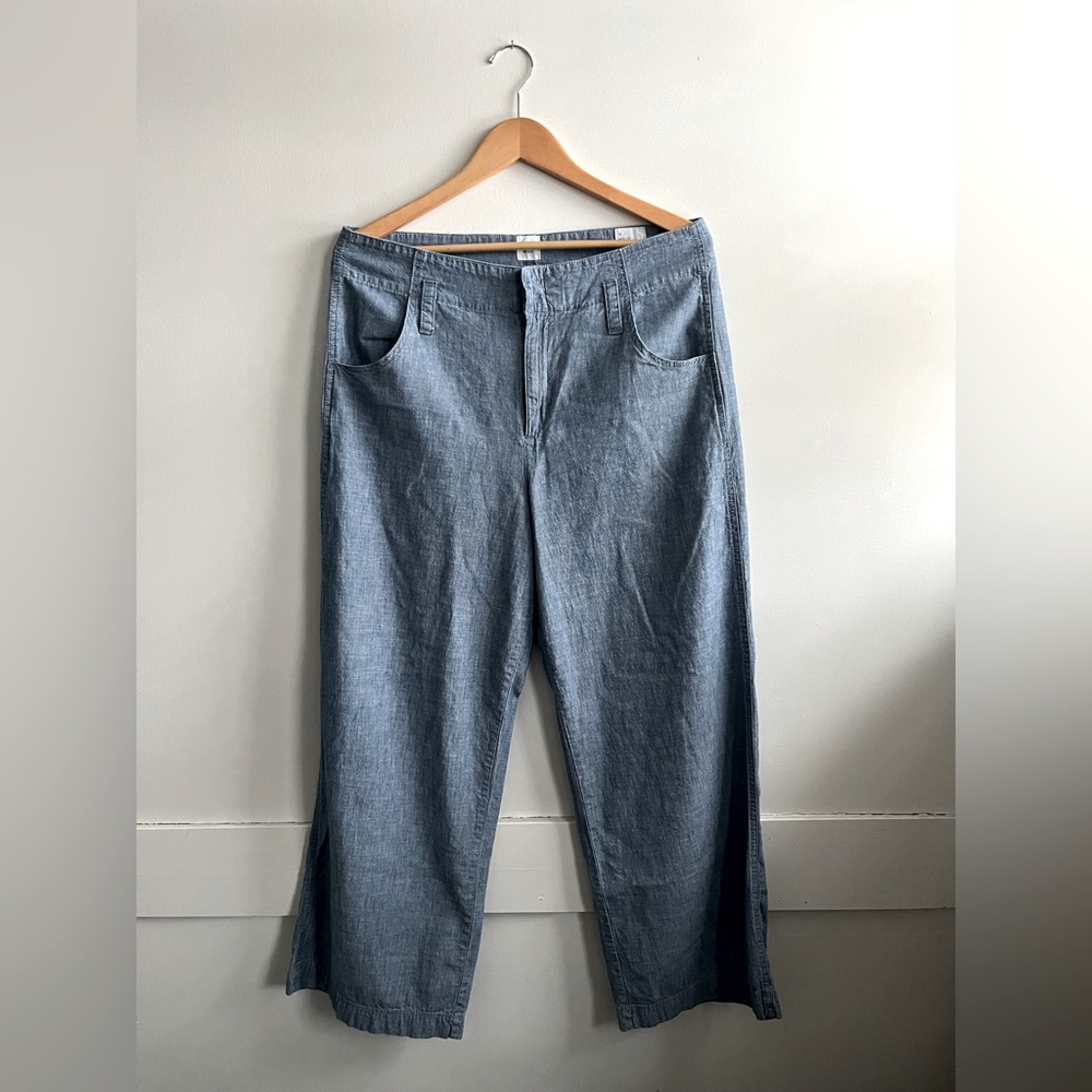 GAP Wideleg Chambray Pants Size 14
